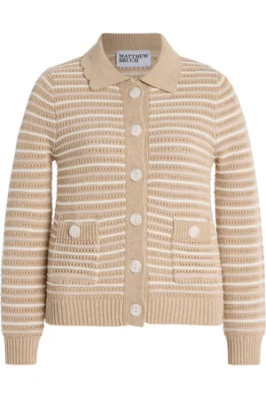 Matthew Bruch Striped Knit Cotton-Blend Cardigan