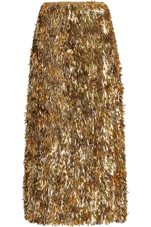 ULLA JOHNSON Casini Paillette-Embellished Silk Midi Skirt