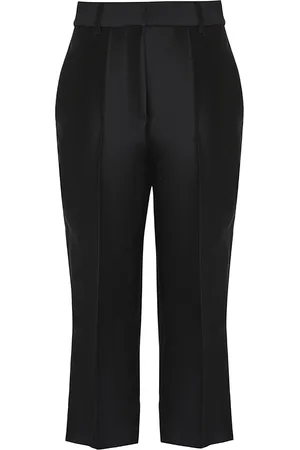 ZIMMERMANN Crush Cropped Silk-Wool Pants
