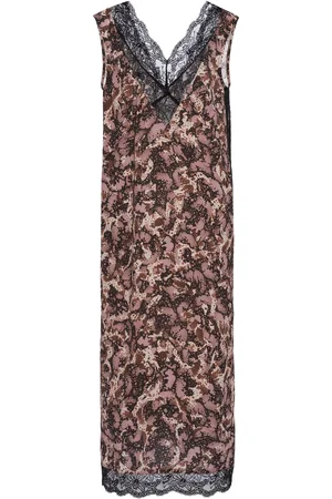 DRIES VAN NOTEN Printed Crepe Midi Dress