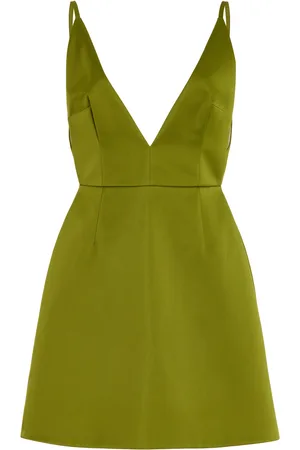 EMILIA WICKSTEAD Vero Plunged Satin Mini Dress