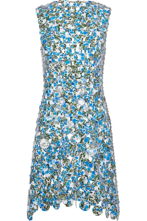 Paco rabanne Printed Crepe Mini Dress