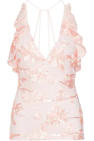 ROTATE Ruffled Mesh Tank Top
