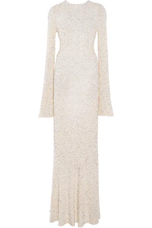 GABRIELA HEARST Chandra Glass Beaded Cashmere-Silk Knit Maxi Dress