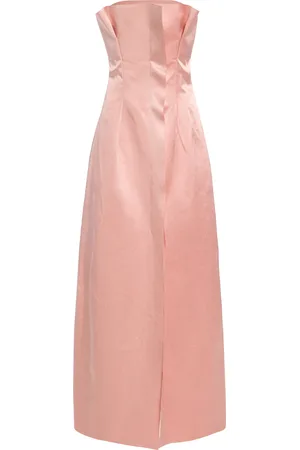Serafini Duchesse Satin Strapless Maxi Dress