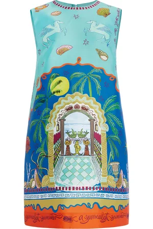 ALÉMAIS Surrealist Summer Crepe Mini Dress