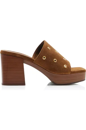Gianvito Rossi Grommet-Embellished Suede Platform Sandals