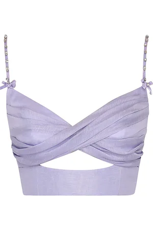 ZIMMERMANN Crush Twisted Linen-Silk Crop Top