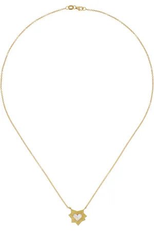 Sylva & Cie Mosaic Heart Cubist 18K Yellow Diamond Pendant