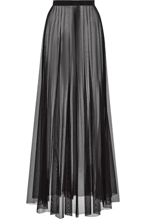 The Frankie Shop Vallen Pleated Mesh Maxi Skirt