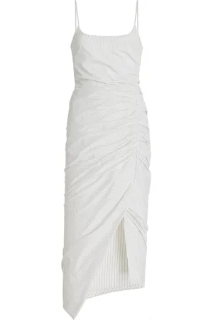 Serafini Gathered Poplin Midi Dress