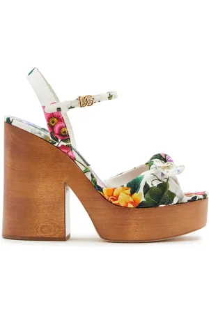 Dolce & Gabbana Floral Canvas Platform Sandals