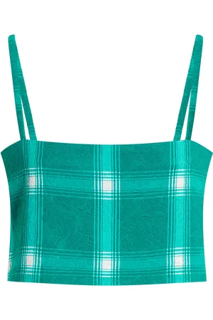 Rosie Assoulin Easy Plaid Bandeau Top