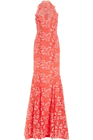 MONIQUE LHUILLIER Lace Trumpet Gown