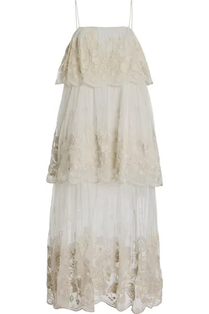 SEA Arielle Tiered Lace Midi Dress