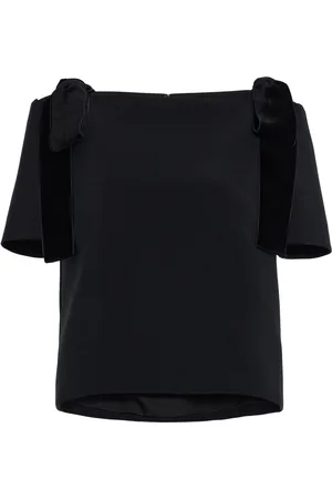 Carolina Herrera Bow-Detailed Stretch Fluid Crepe Top