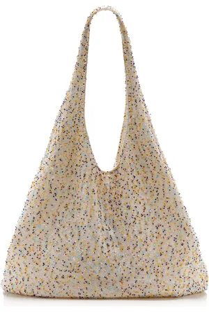 GABRIELA HEARST Manasa Beaded Cashmere-Silk Hobo Bag