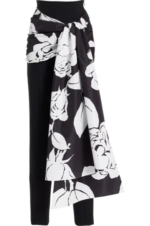 Carolina Herrera Sash-Detailed High-Rise Wool Suiting Skinny Pants