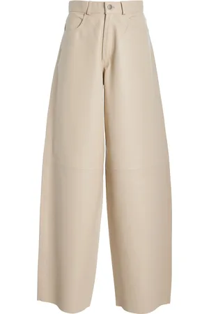 haikure Bethany Drop-Rise Leather Wide-Leg Jeans