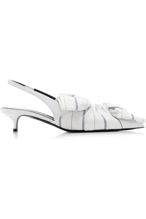 Balenciaga Chemise Tie-Detailed Leather Slingback Pumps