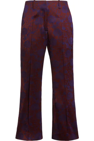 DRIES VAN NOTEN Paloma Pintucked Jacquard Straight-Leg Pants