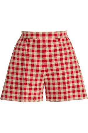 High Exclusive Savannah Gingham Cotton-Blend Knit Shorts