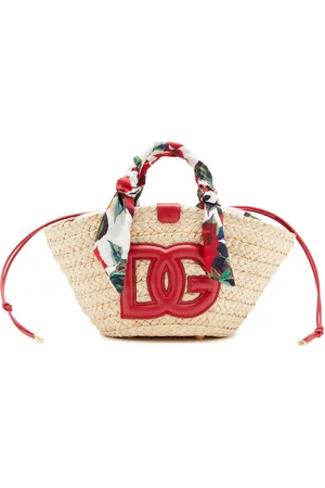 Dolce & Gabbana Small Kendra Raffia Tote Bag