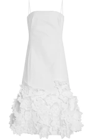 Simkhai Bella Floral-Appliquéd Cotton Poplin Midi Dress
