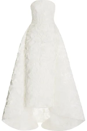 MONIQUE LHUILLIER Embroidered Tulle Tea Length Column Gown