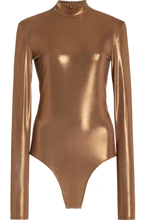 LAPOINTE Coated-Jersey Mock-Neck Bodysuit
