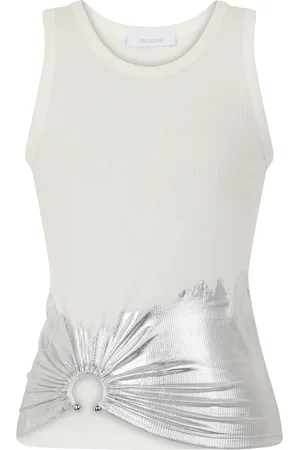 Paco rabanne Metallic-Detailed Stretch-Cotton Tank Top
