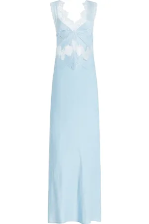 Third Form Exclusive Visions Lace-Trimmed Satin Maxi Dress