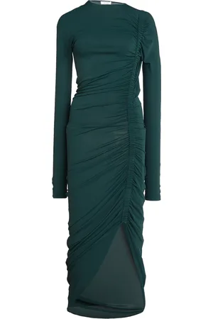 Salvatore Ferragamo Ruched Jersey-Knit Midi Dress
