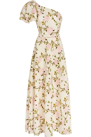 Giambattista Valli Asymmetric Printed Cotton Poplin Maxi Dress