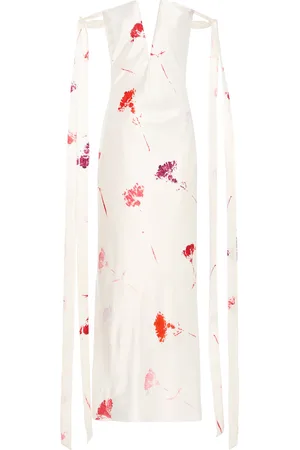 Alejandra Alonso Rojas Exclusive Off-The-Shoulder Silk Maxi Dress