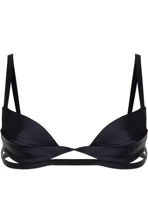 Nensi Dojaka Double-Petal Satin Bra Top