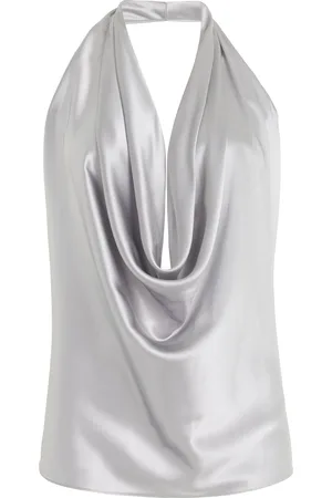 Alejandra Alonso Rojas Draped Silk Halter Top