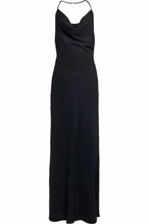 Stella McCartney Crystal-Embellished Draped Satin Maxi Dress