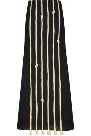 JOHANNA ORTIZ Bucanera Appliquéd Linen Maxi Skirt