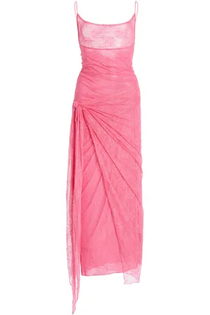 ROTATE Ruched Lace Mini Dress