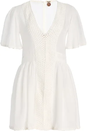 Akoia Swim Exclusive Riviera Embroidered Cotton-Blend Mini Dress