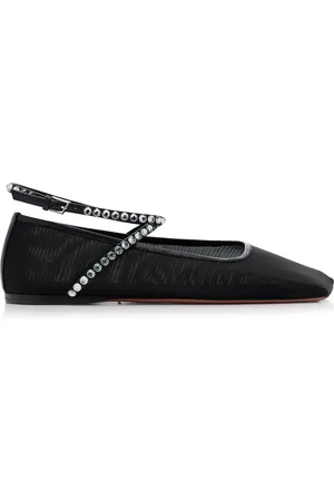 Amina Muaddi Ane Crystal Mesh Flats