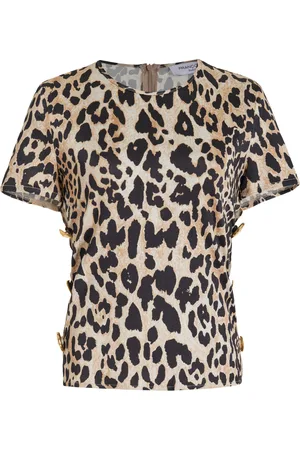 FRANCOISE Exclusive Emanuelle Buttoned Leopard-Print Top