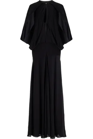 BRANDON MAXWELL The Jillian Plunge Neck Cape Dress