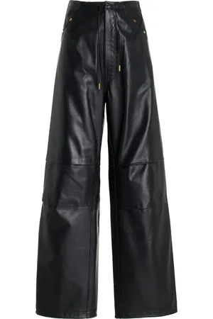 DARKPARK Daisy Drawstring Wide-Leg Leather Pants