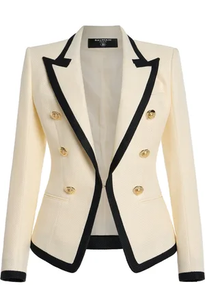 Balmain Double-Breasted Natte Blazer
