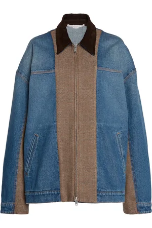 Stella McCartney Oversized Tweed-Paneled Denim Jacket