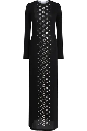 Paco rabanne Grommet-Embellished Jersey Maxi Dress