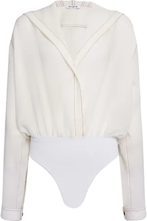 Alaïa Hooded Wool-Blend Bodysuit
