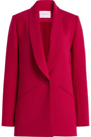 Carolina Herrera Shawl-Lapel Bi-Stretch Wool Tailoring Jacket